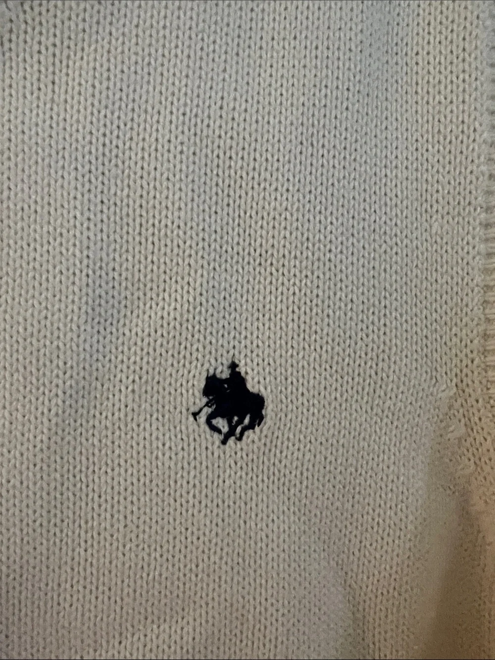 Polo by Ralph Lauren Cream V-Neck Sweater Vest with Navy Pony - Picture 4 of 5